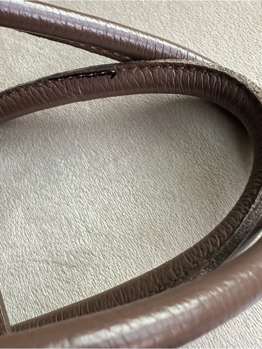 Genuine Leather Mini Satchel Taupe Brown | Crossbody Top Handle | Structured Bag - Picture 13 of 16